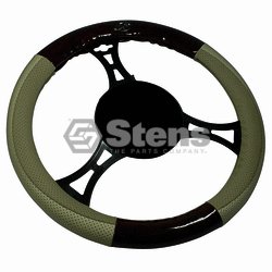 Steering Wheel Cover / Universal Tan/woodgrain