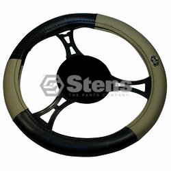 Steering Wheel Cover / Universal Tan/black