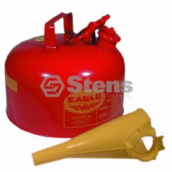 Metal Safety Gas Can / Eagle 2 Gallon With Funnel